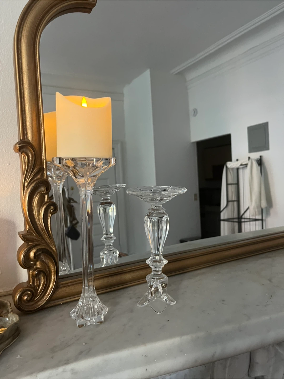 Vintage Ornate Glass/Crystal Candleholder (9”) - photo 3