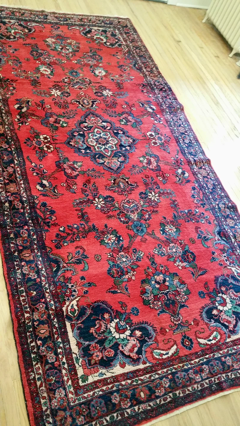 ⭐️Antique Lilian large rug w/ ruby red bold floral design - photo 3