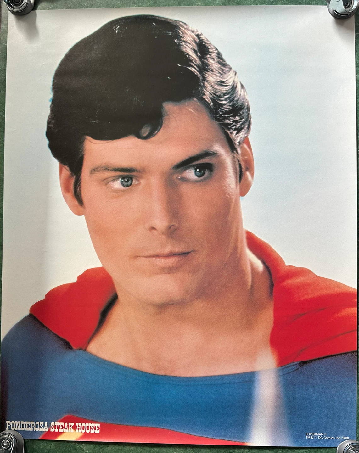 Vintage 1980 Superman II Ponderosa Steak House Poster