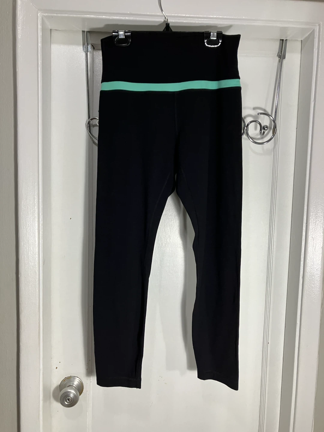 Lululemon Black Leggings with Mint Green Detail - photo 2