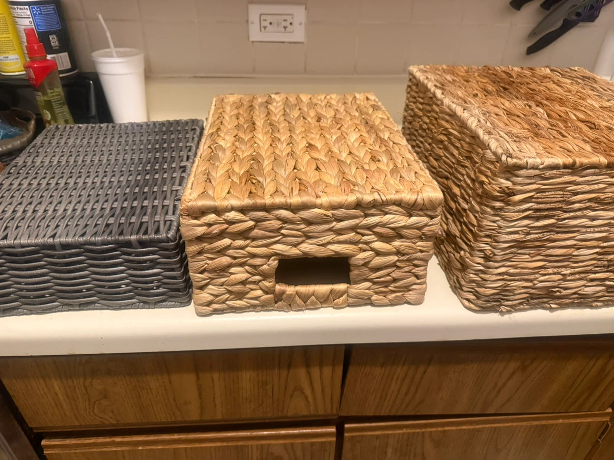 Set of 3 Wicker Storage Baskets - photo 4