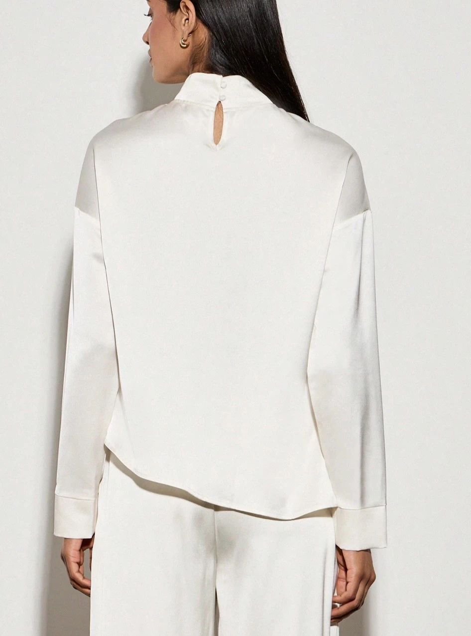 Vince Mock Neck Satin Blouse - photo 2