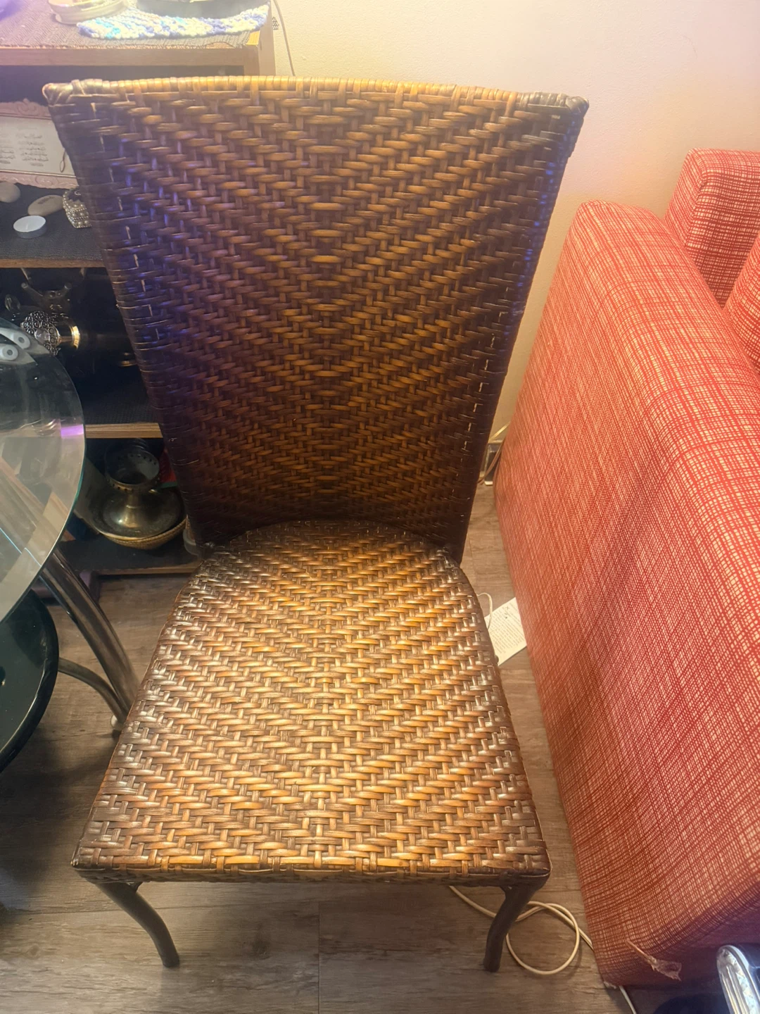 Wicker chair and glass breakfast table set - photo 4