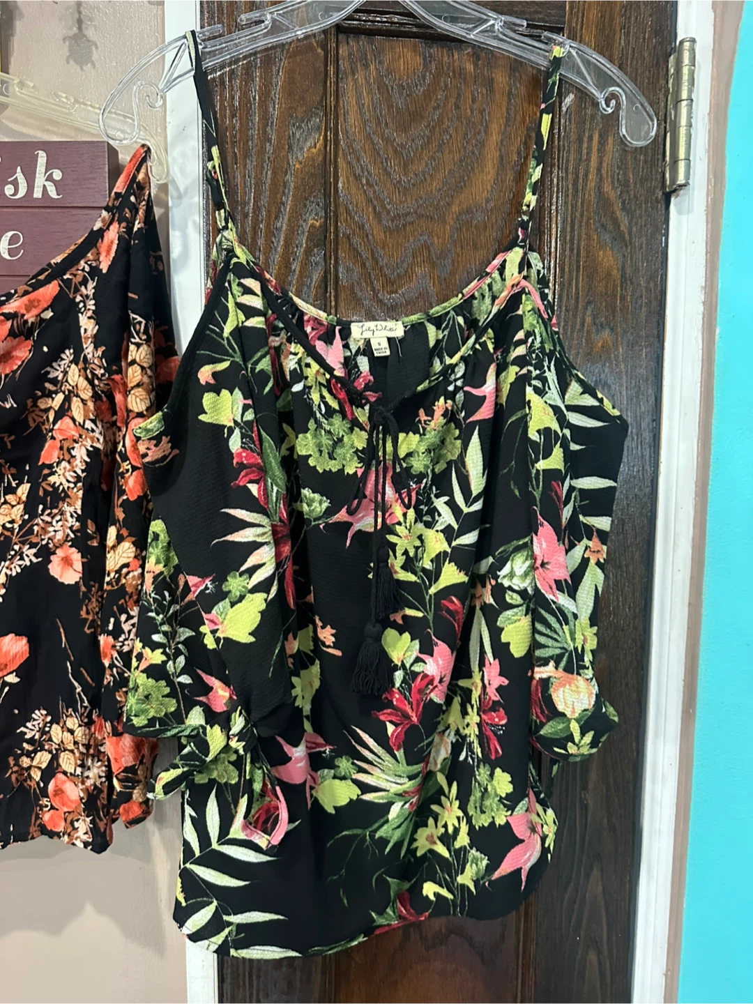 Two Floral Print Cold Shoulder Tops - photo 4