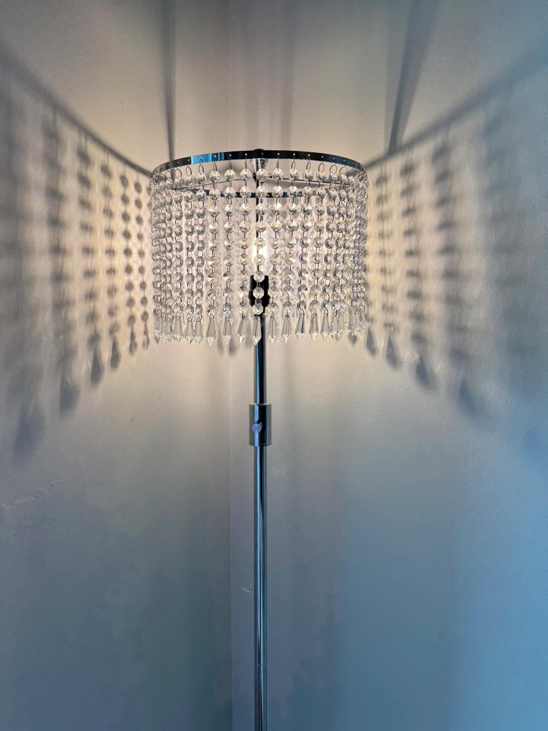 Chrome Crystal Beaded Floor Lamp