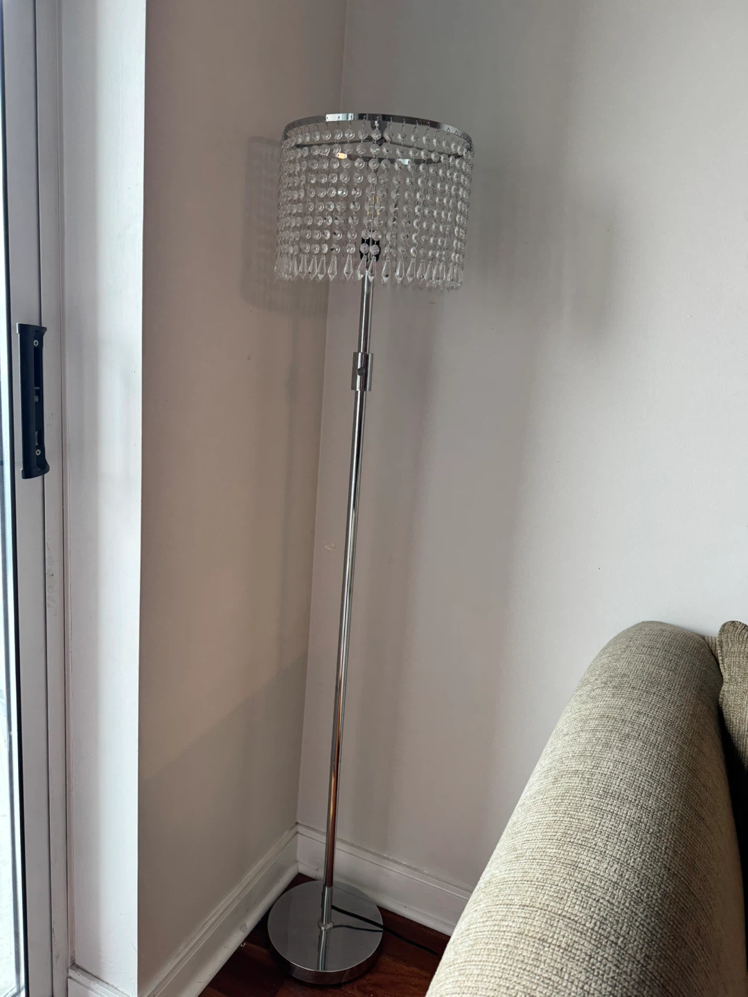 Chrome Crystal Beaded Floor Lamp - photo 3