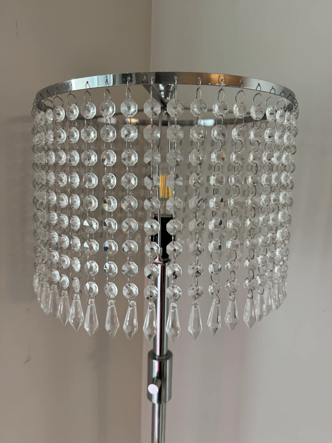 Chrome Crystal Beaded Floor Lamp - photo 4