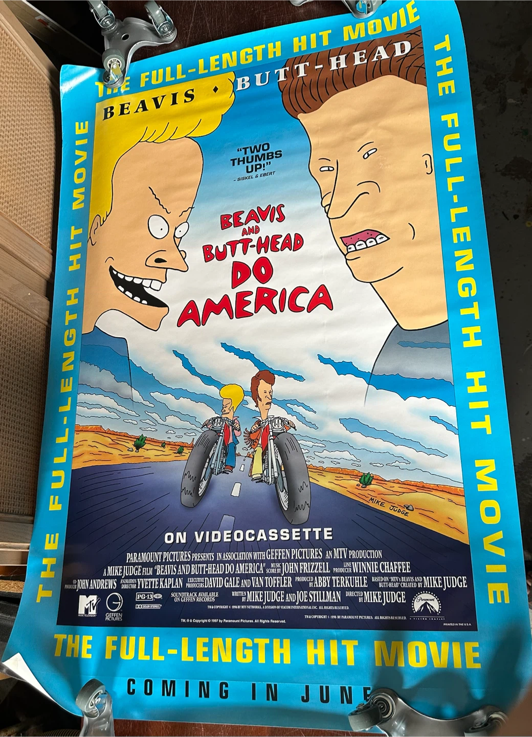 Vintage 1997 Beavis and Butt-Head Do America Promo Banner