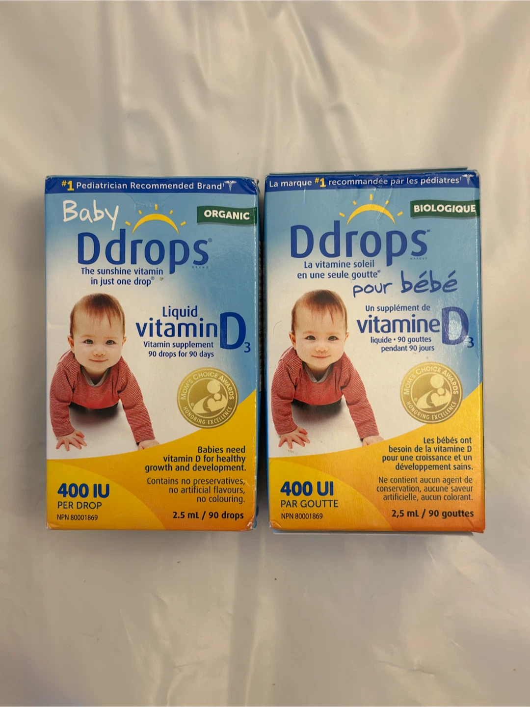 FREE: 2x Brand New Sealed Organic Baby Ddrops Vitamin D3