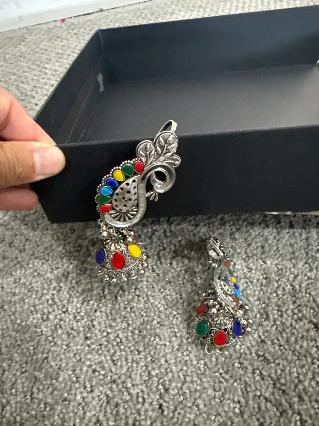 Peacock Design Jhumka Earrings