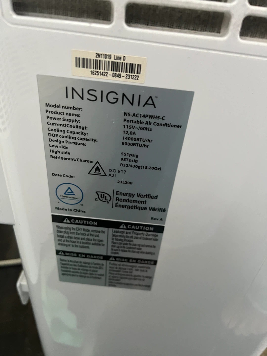 Insignia 14,000 BTU Portable Air Conditioner - photo 2