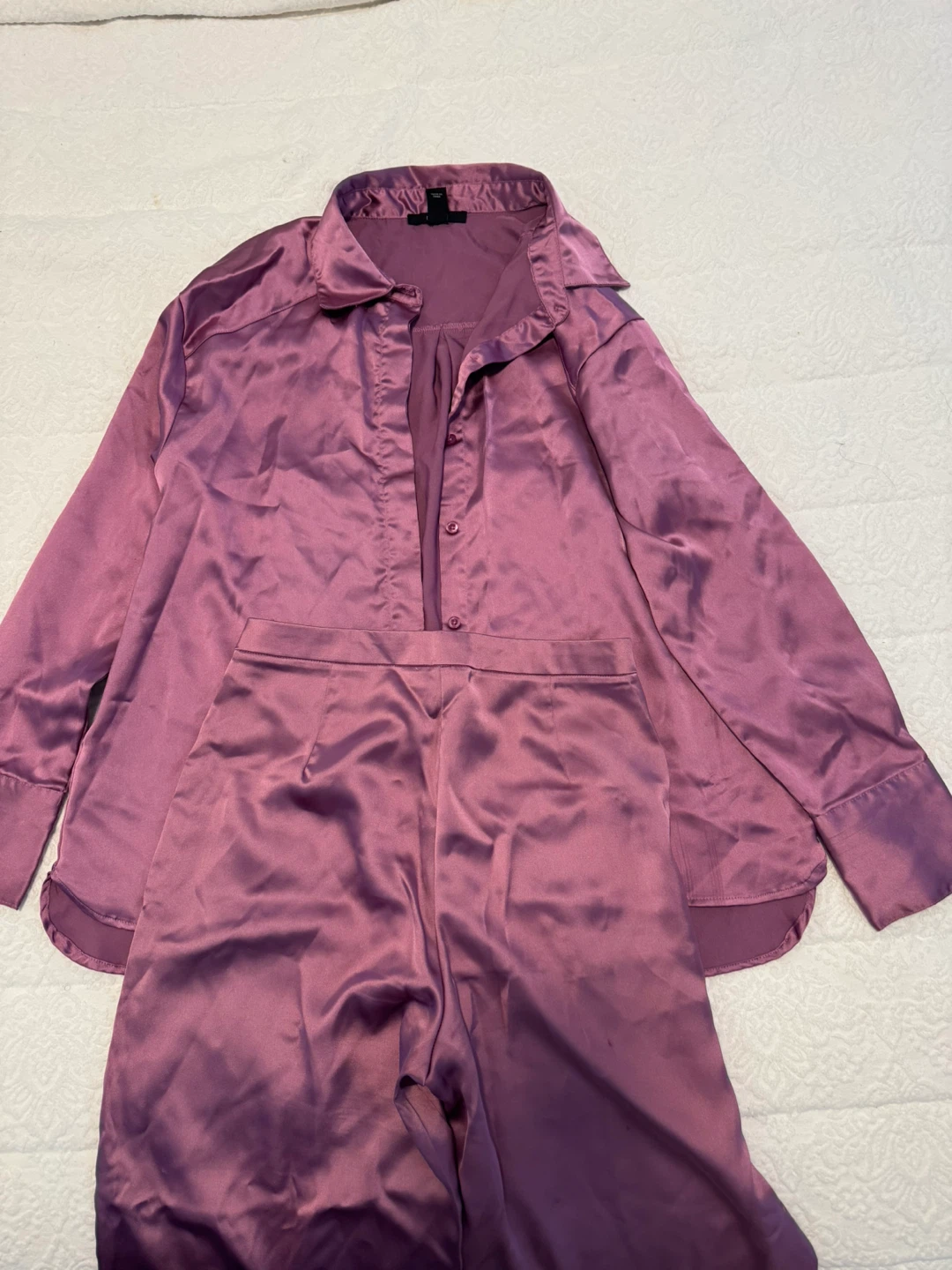 Mauve Satin Matching Three-Piece Set