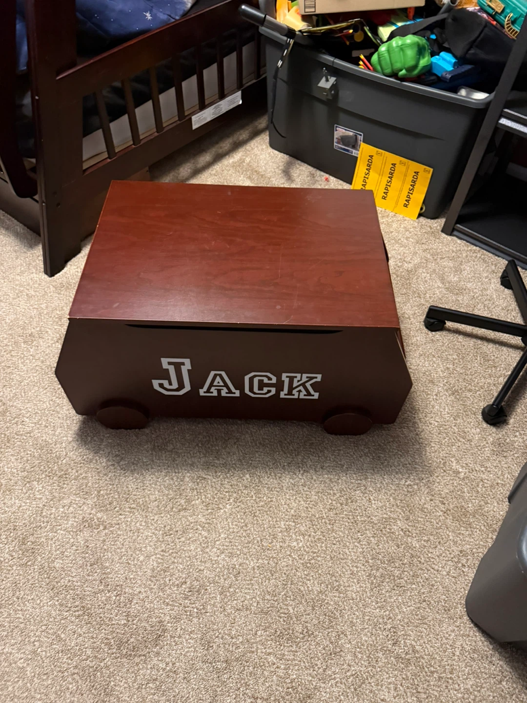 Wooden Toy Chest with Personalized Name