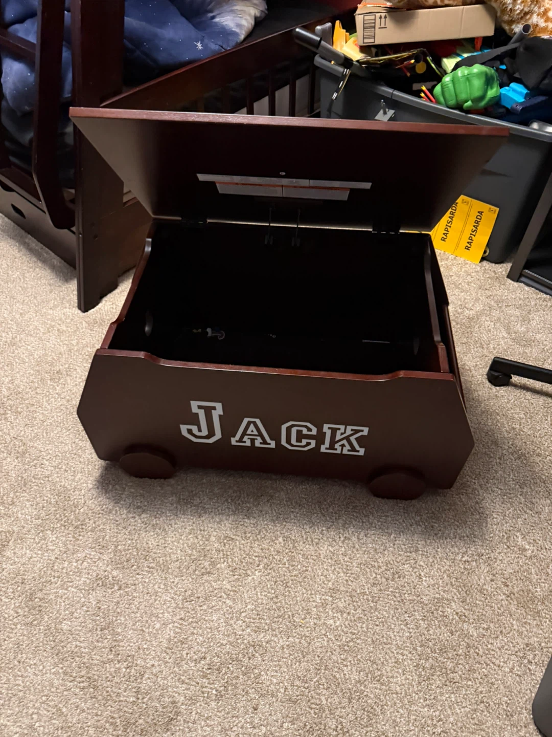 Wooden Toy Chest with Personalized Name - photo 2
