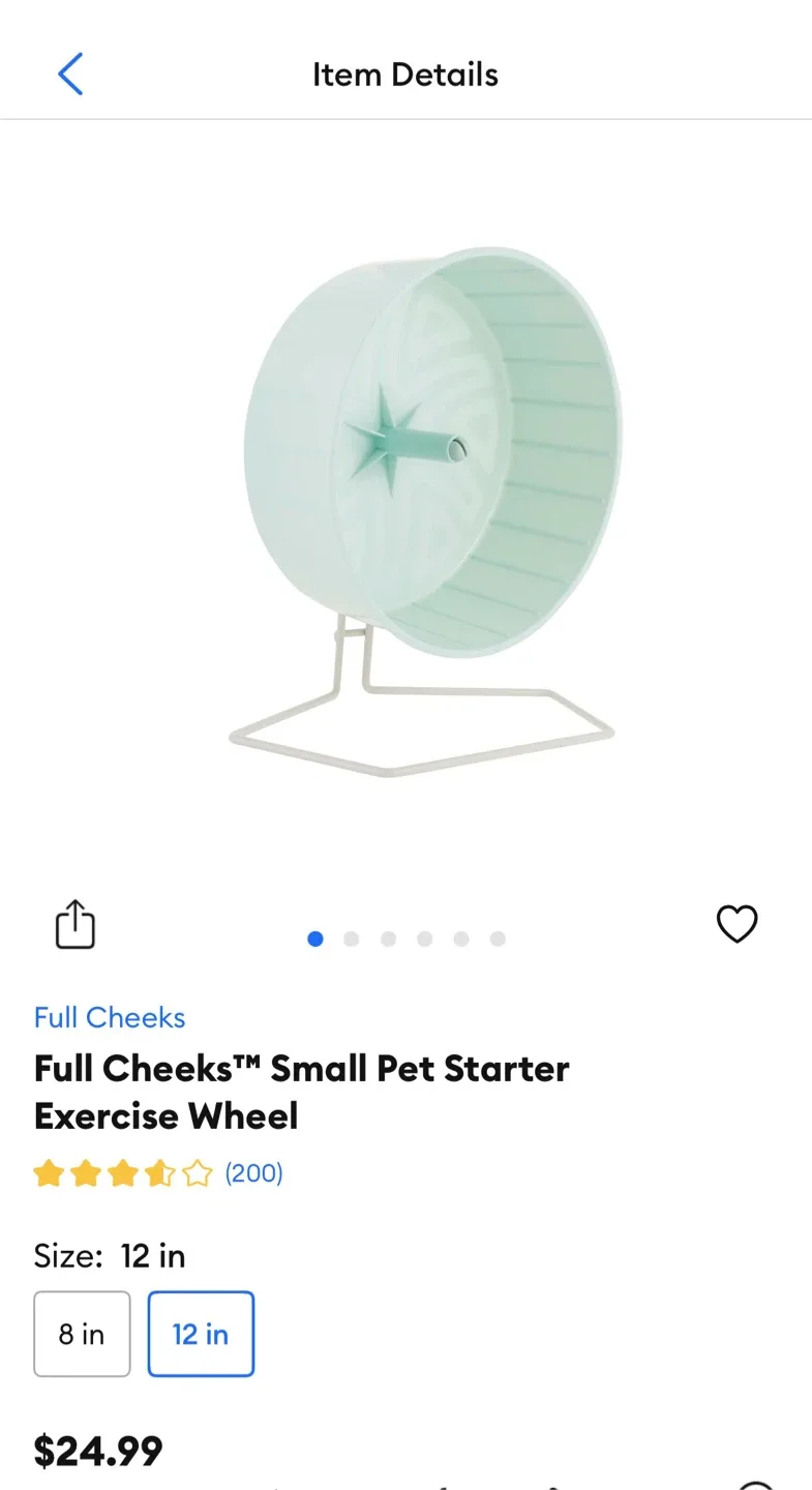 Full Cheeks Small Pet Exercise Wheel