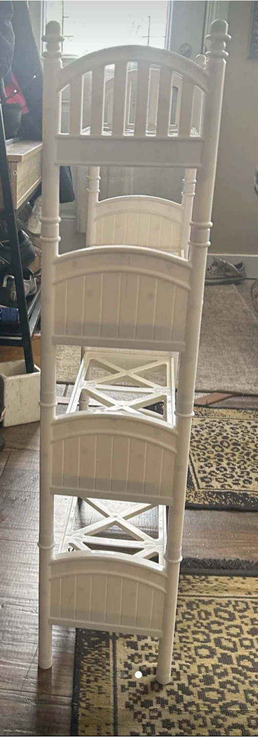 White Four-Tier Plastic Storage Shelf