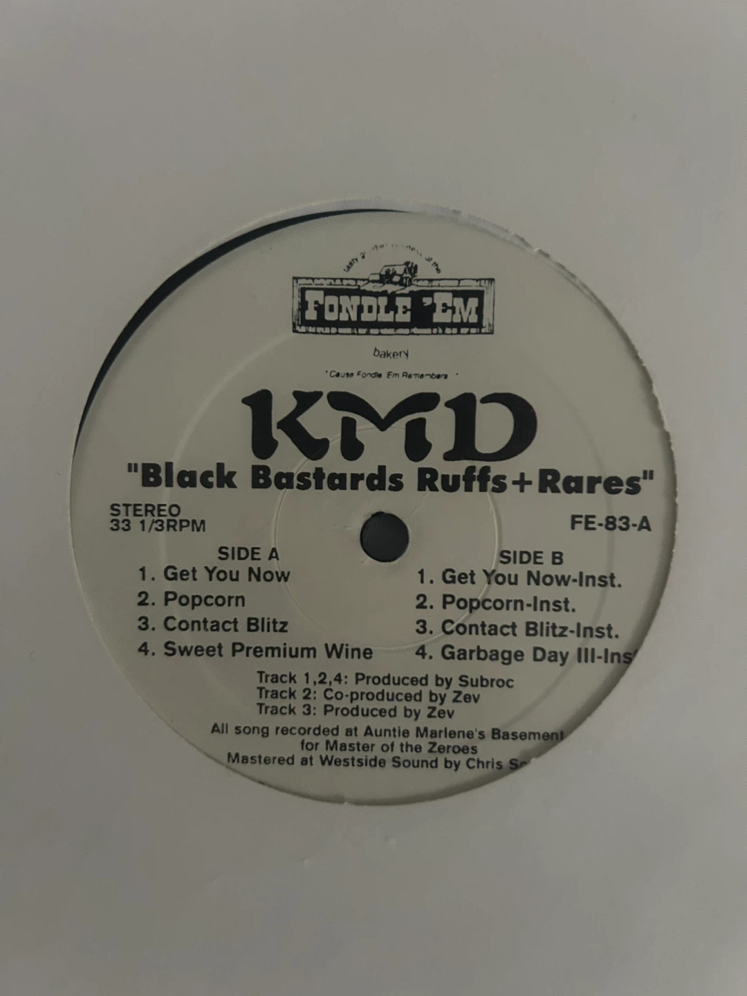 MF DOOM KMD Black Bastards Ruffs + Rares Vinyl Record - photo 2
