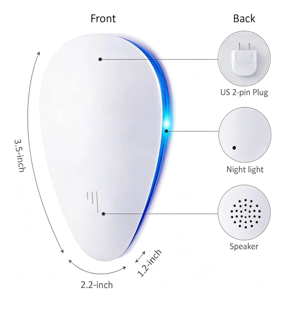 2 pack Packs Ultrasonic Pest Repeller, Pest Control Plug in - photo 3