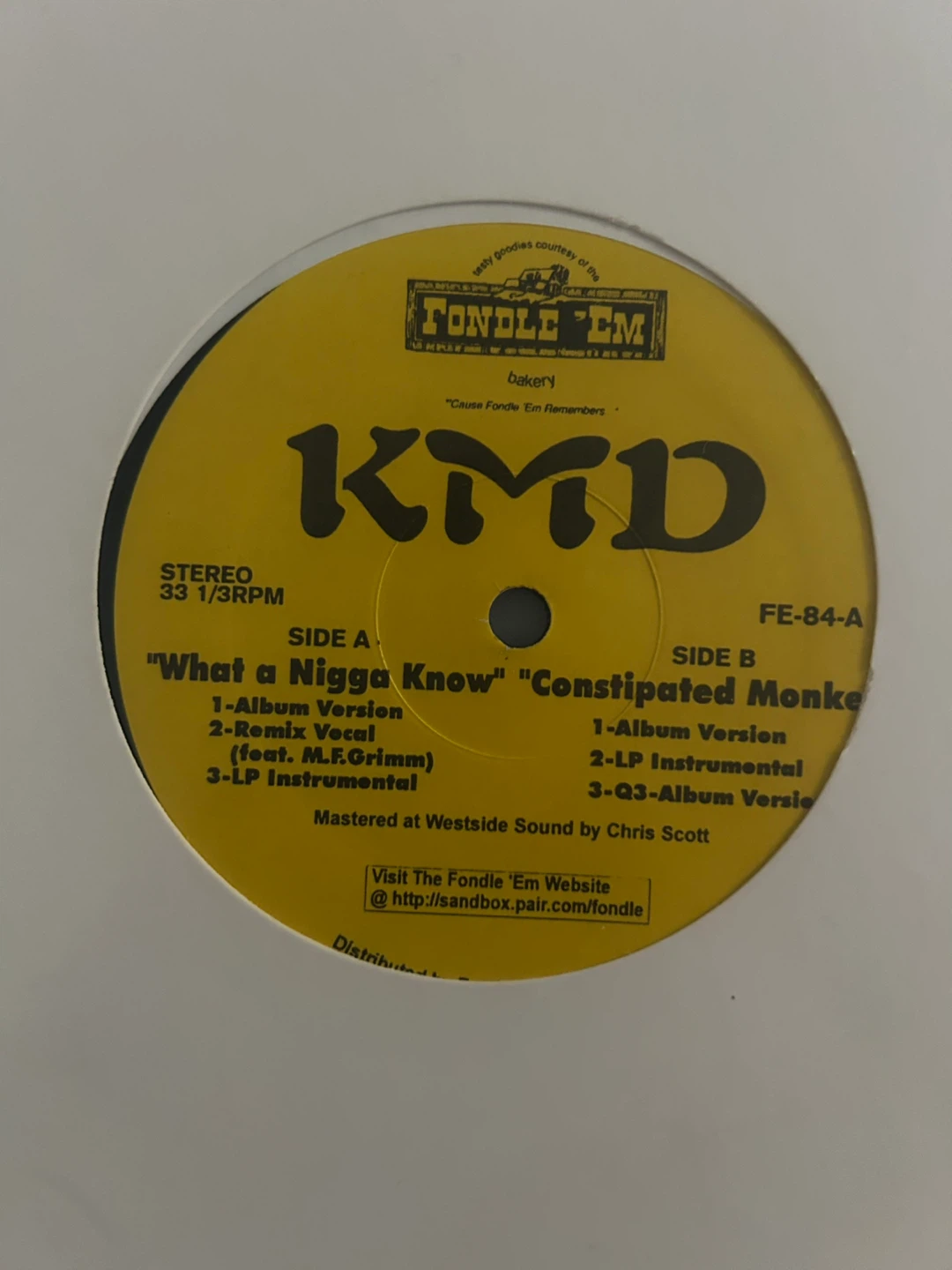 MF DOOM KMD What a Nigga Know / Constipated Monkey Vinyl - photo 2
