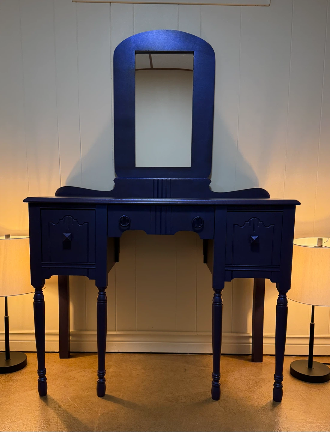 Purple Vanity with Mirror