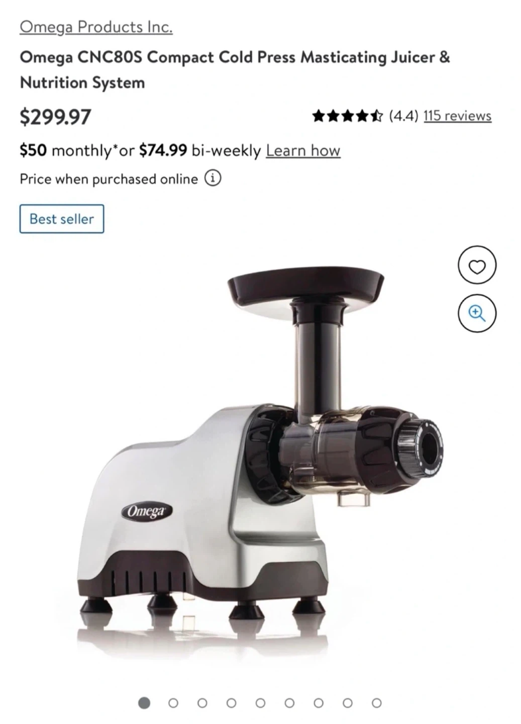 Omega CNC80S Compact Cold Press Juicer