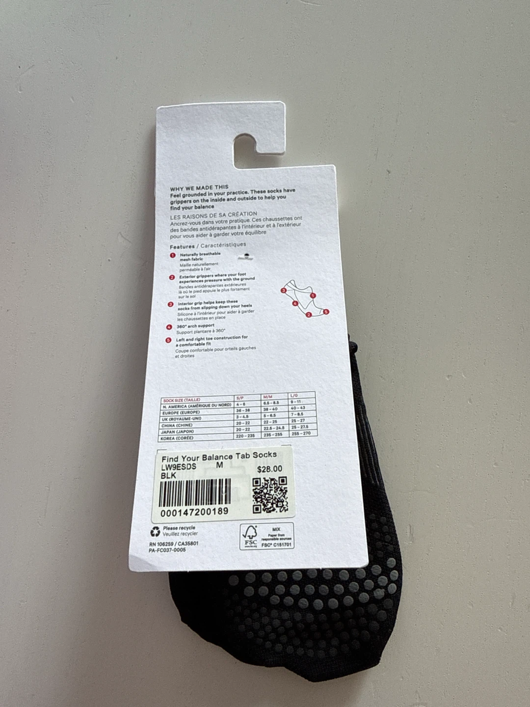 Lululemon Find Your Balance Tab Socks Medium - photo 3
