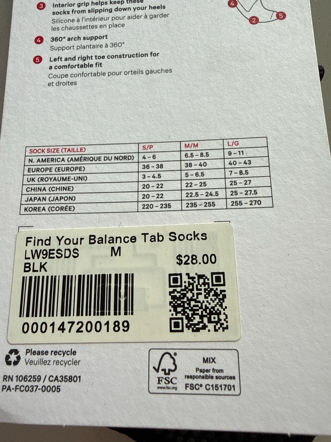 Lululemon Find Your Balance Tab Socks Medium - photo 4