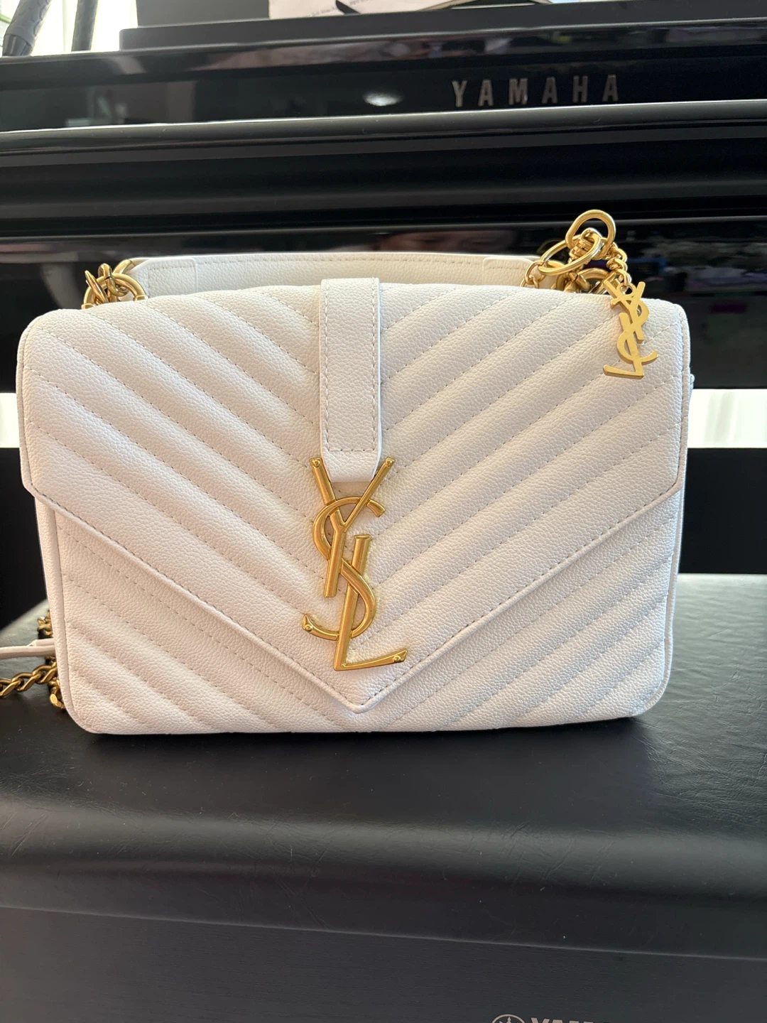 Saint Laurent College Bag Medium White