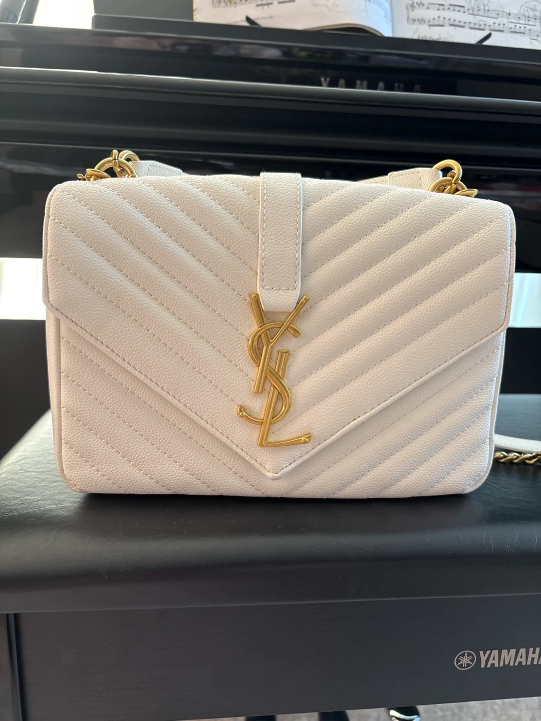 Saint Laurent College Bag Medium White - photo 5