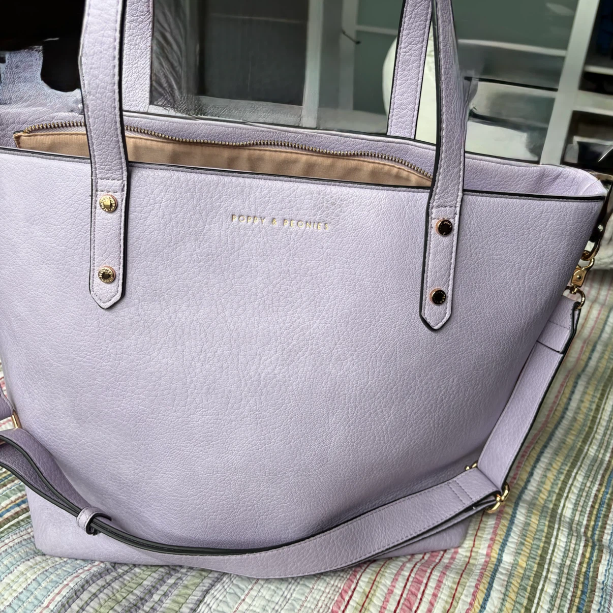 Poppy & Peonies Lavender Go Getter Tote bag