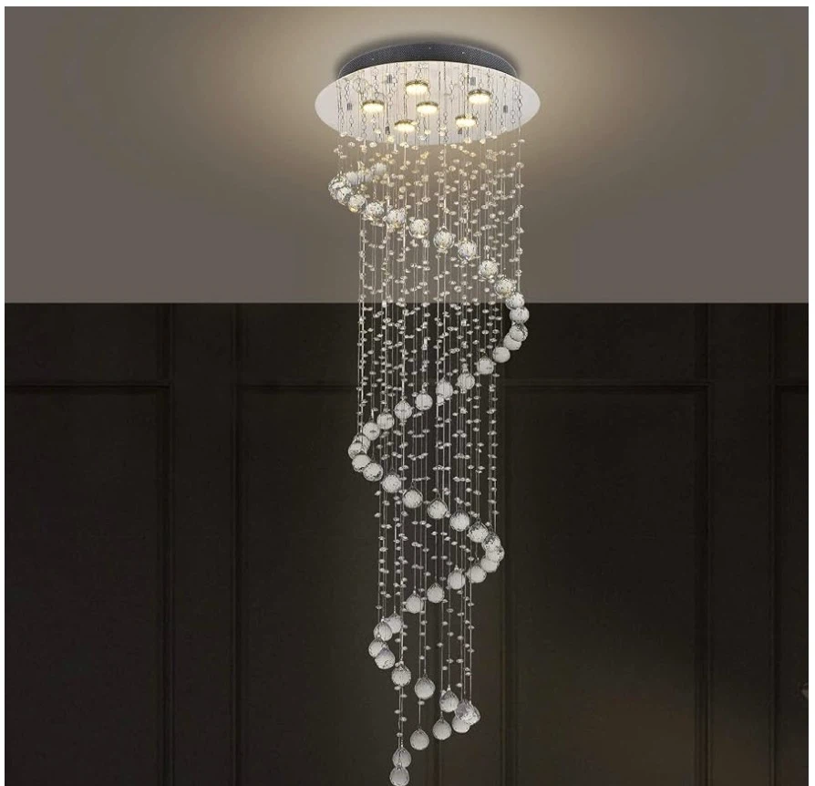 Spiral Crystal Flush Mount Chandelier - photo 2