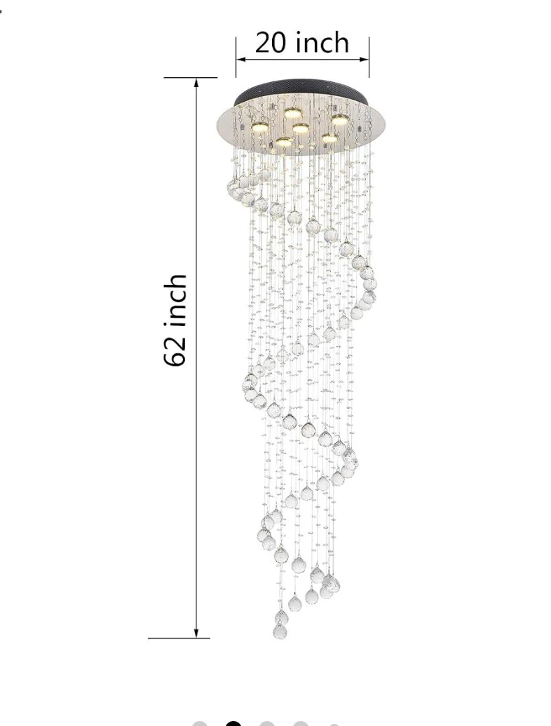 Spiral Crystal Flush Mount Chandelier - photo 4