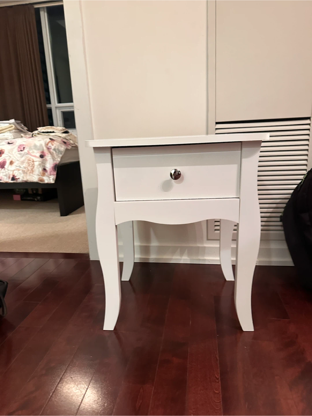 White Wooden Bedside Table