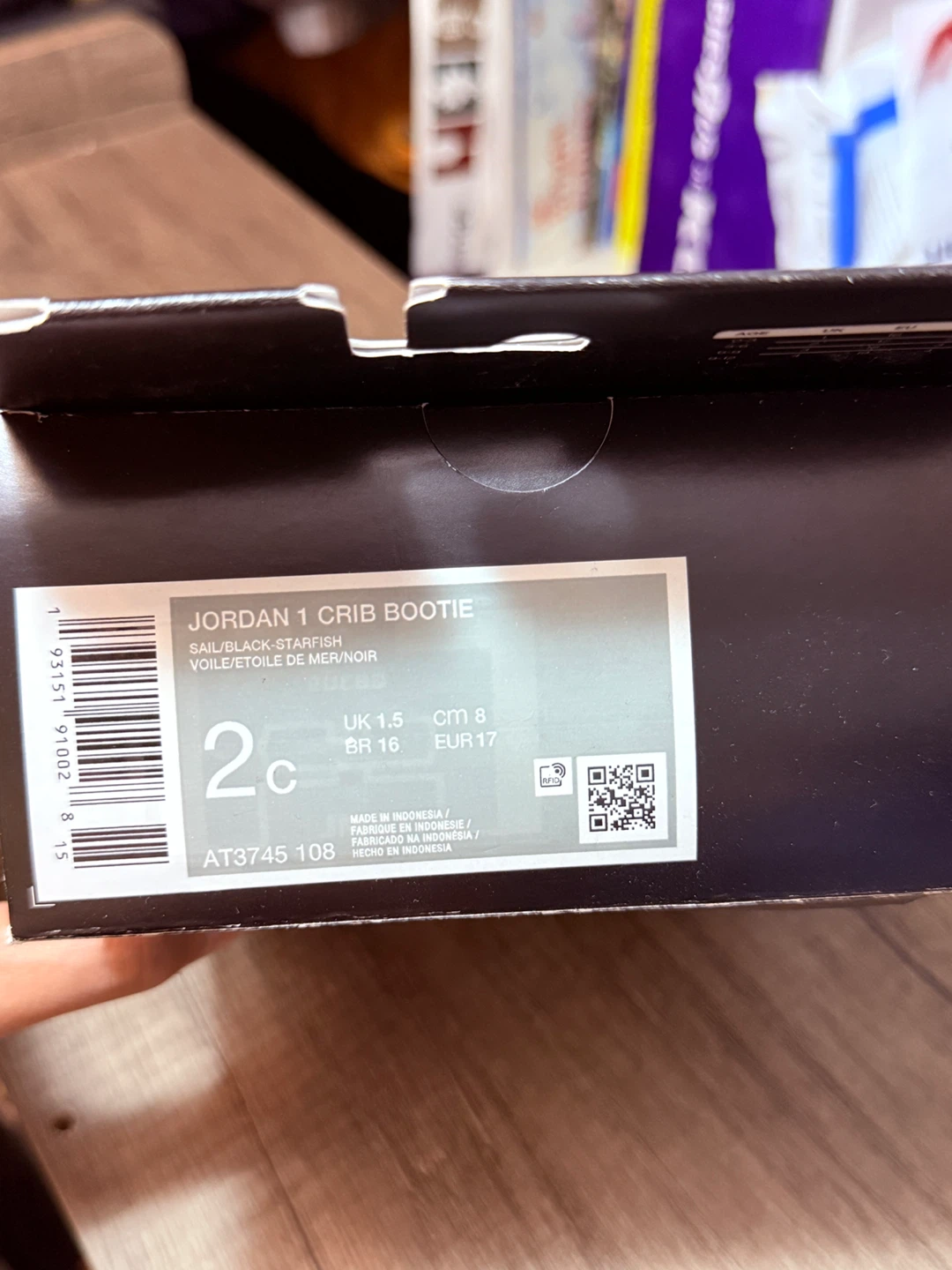 Nike Jordan 1 Crib Bootie Black Starfish Baby Shoes - photo 2