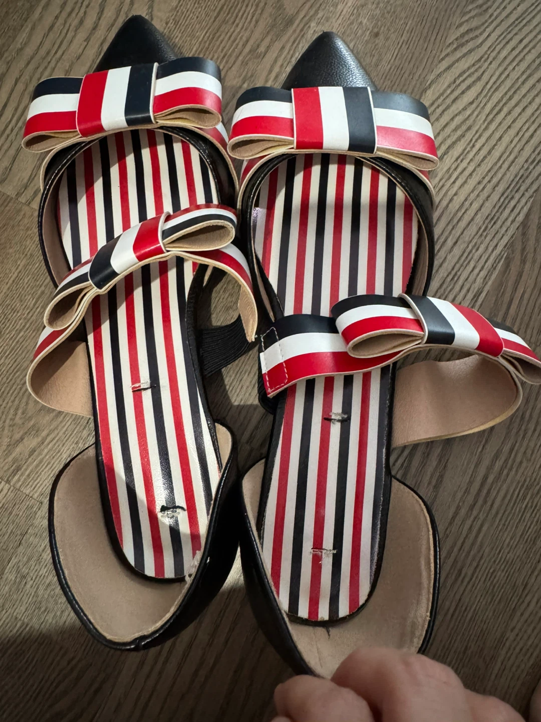 37 striped bow pointed flats - photo 2