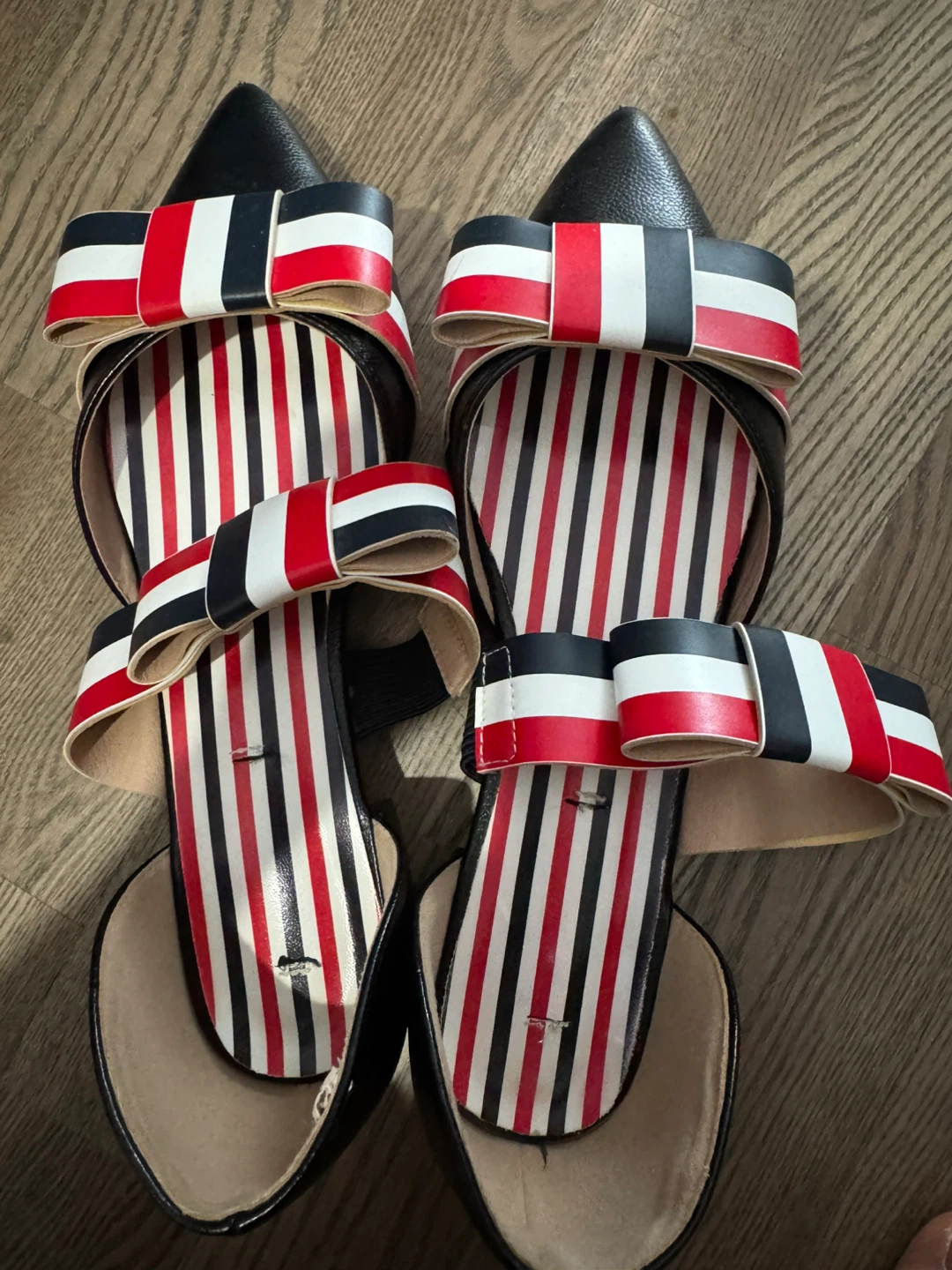 37 striped bow pointed flats - photo 4