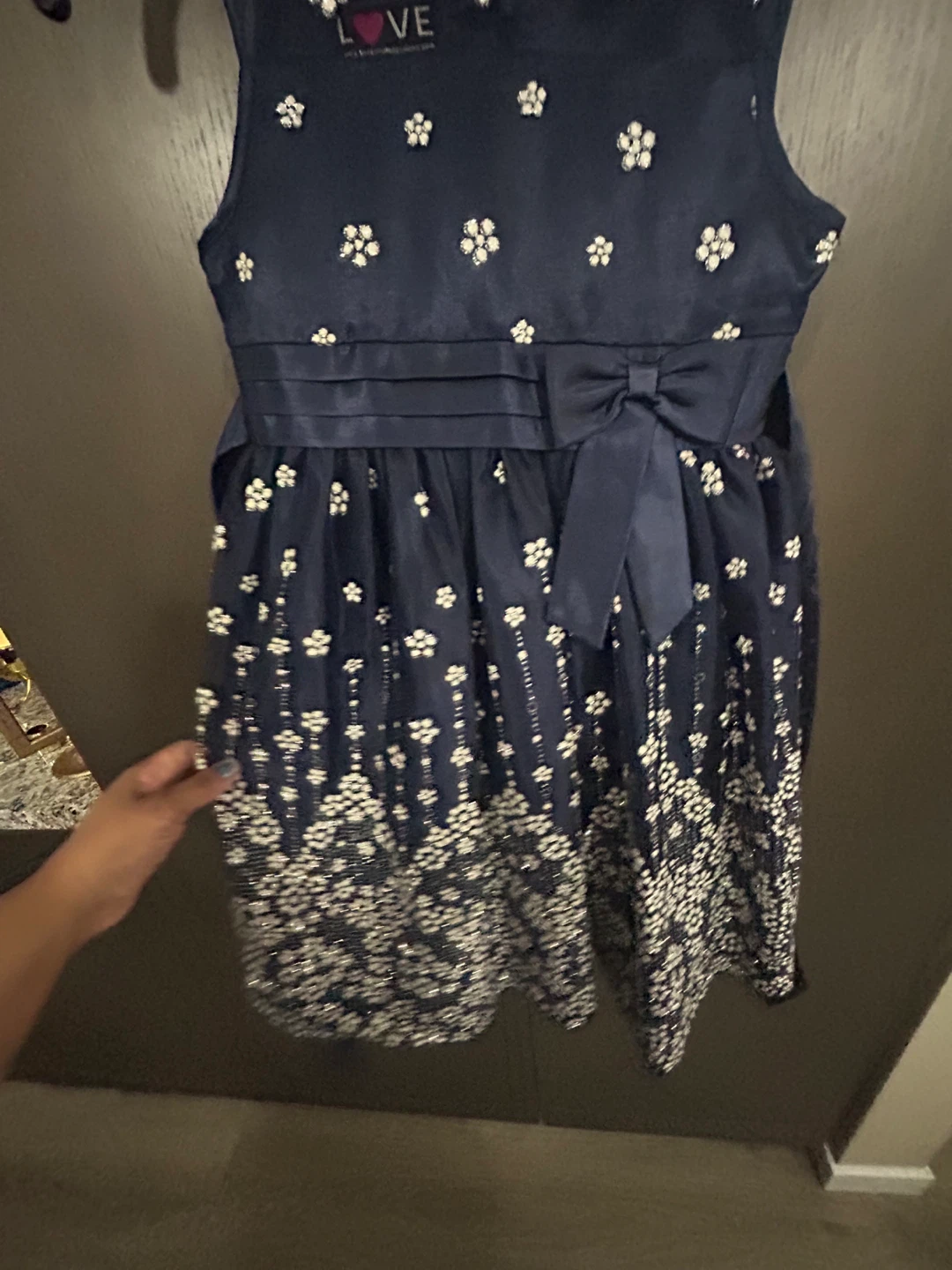 Girls Navy Floral Occasion Dress