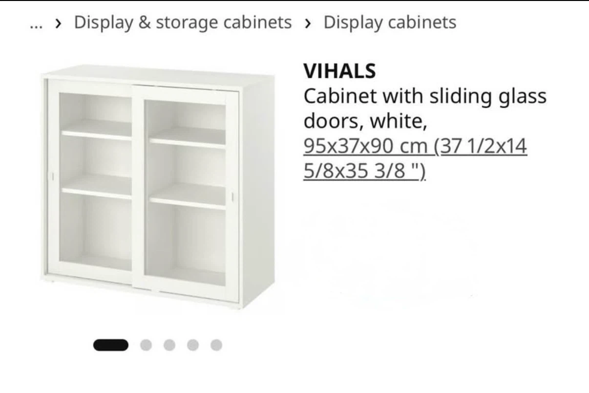 IKEA glass-door cabinet 99% New - photo 2