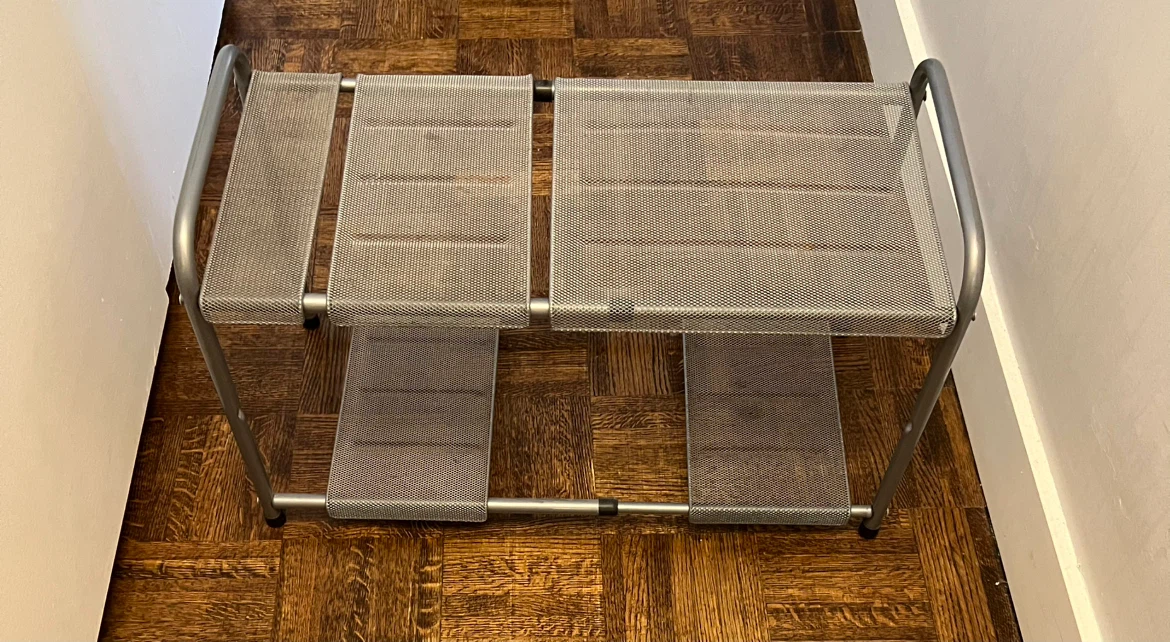 Expandable Silver Metal Kitchen Shelf