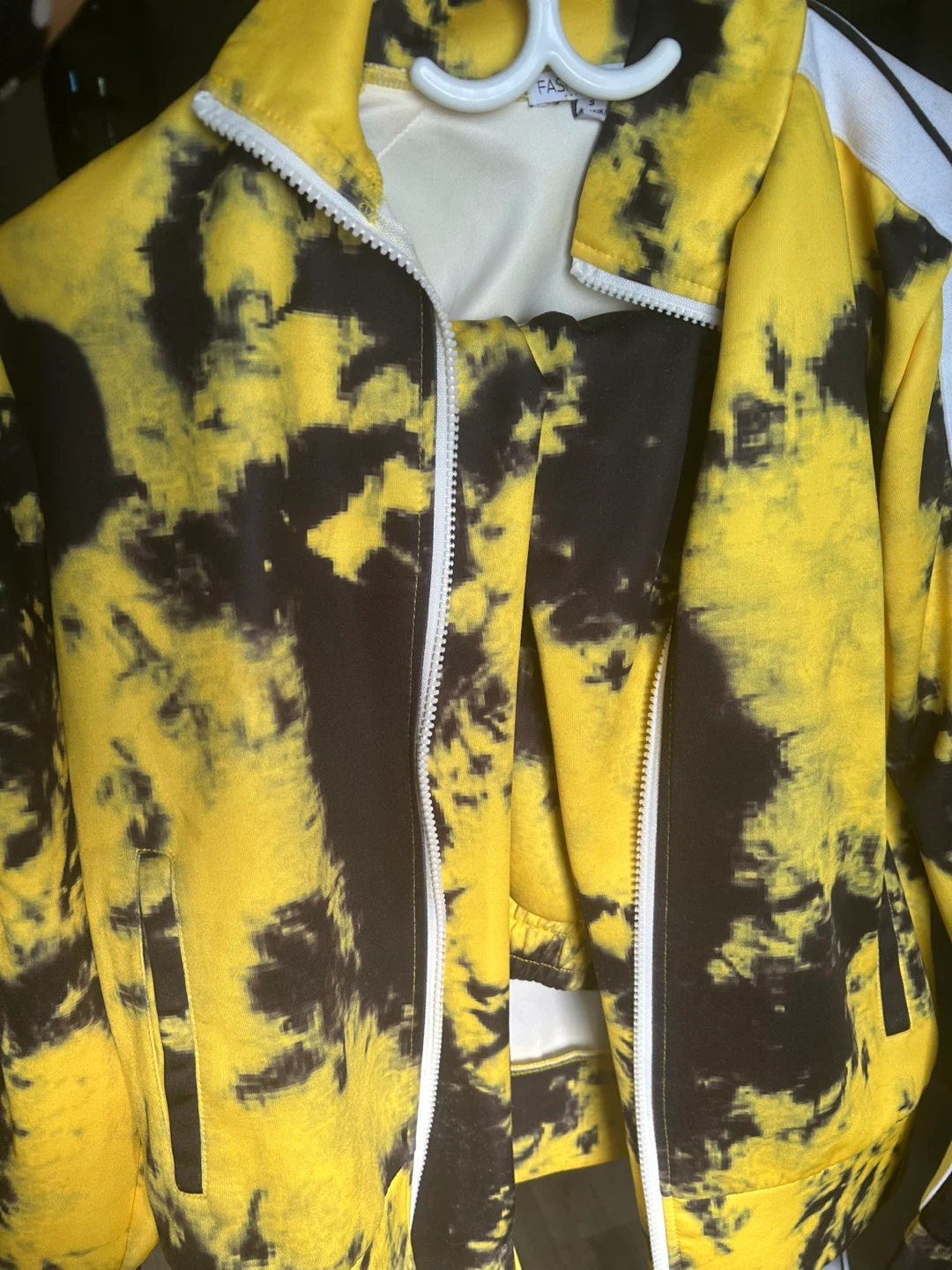 Fashion Nova Tie-Dye Tracksuit - Yellow and Black - photo 4