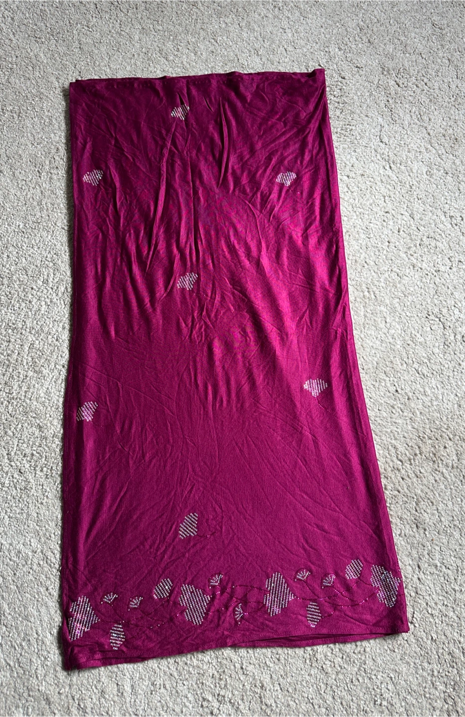 Magenta Rhinestone Fabric - $15