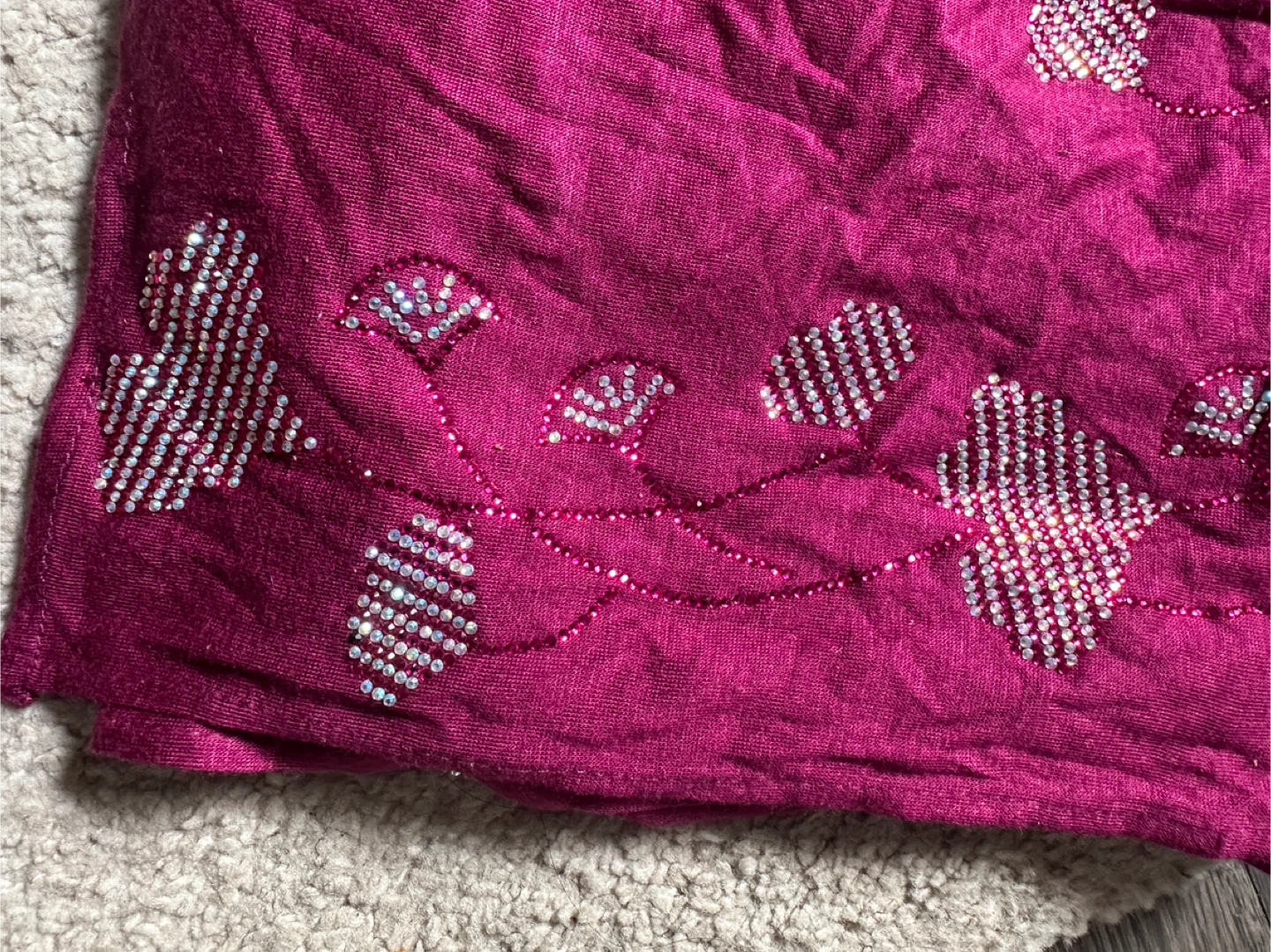 Magenta Rhinestone Fabric - $15 - photo 2