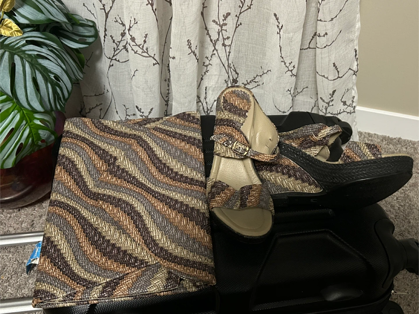 Matching Zebra Print Clutch and Wedge Sandals - photo 4