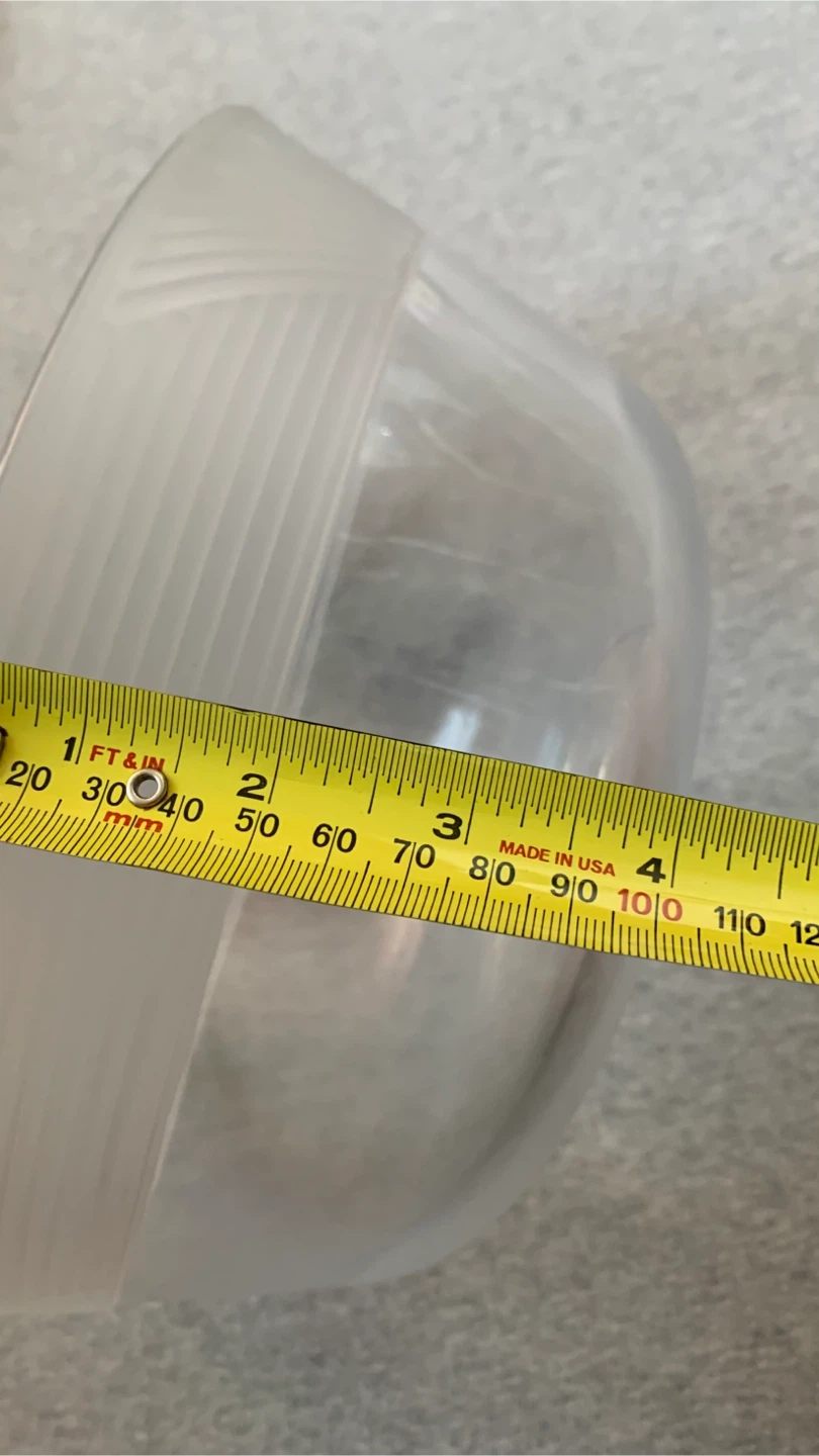 Large Clear Glass Serving Bowl with Frosted Ribbed Rim - photo 2