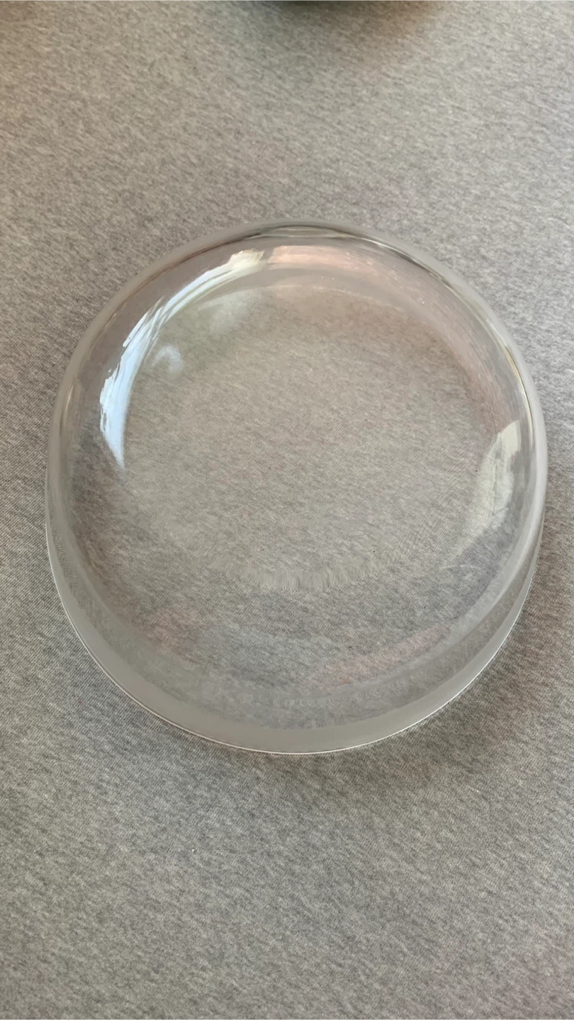 Large Clear Glass Serving Bowl with Frosted Ribbed Rim - photo 3