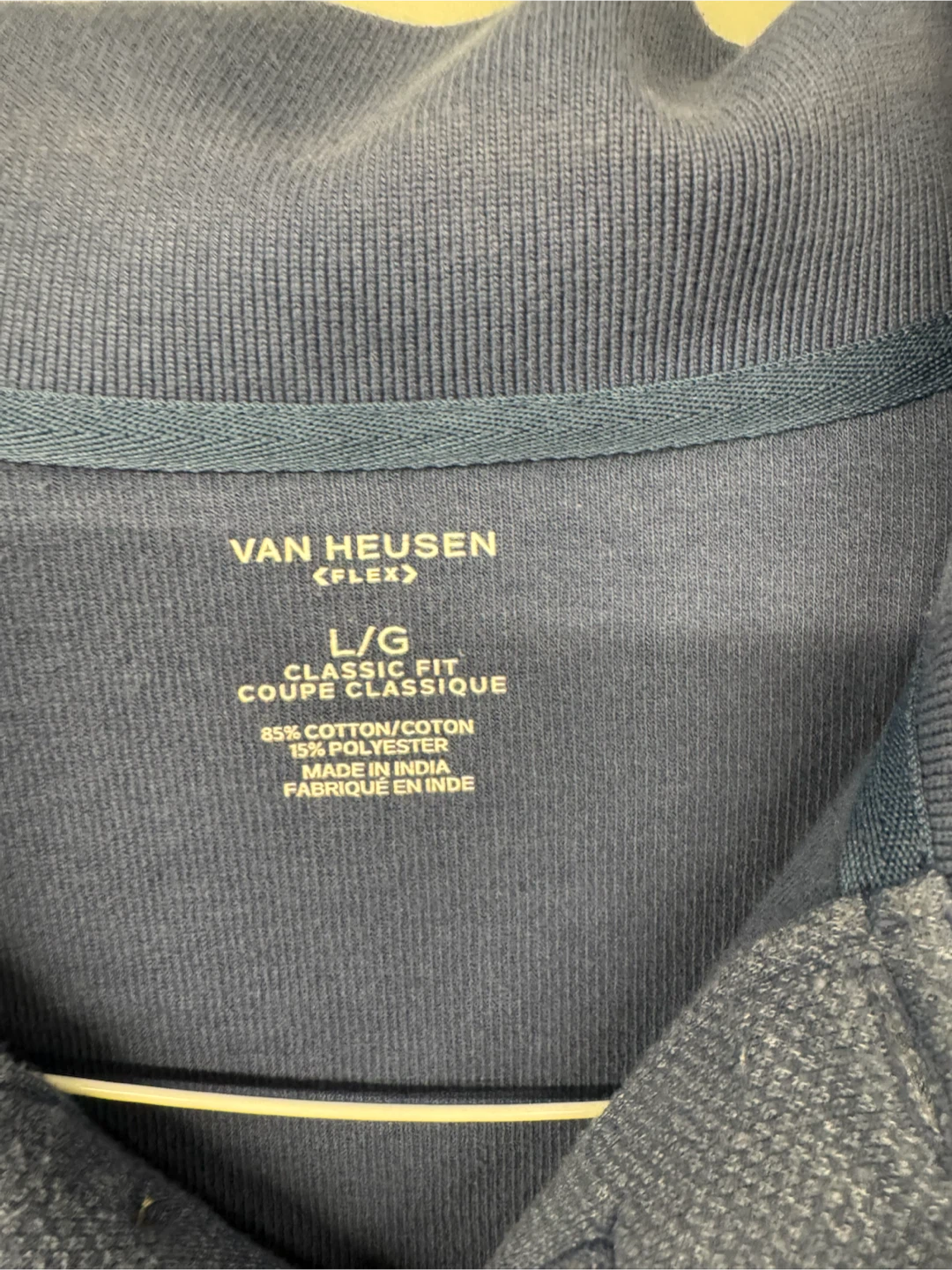 Van Heusen Flex Blue Long Sleeve Polo Shirt - photo 2