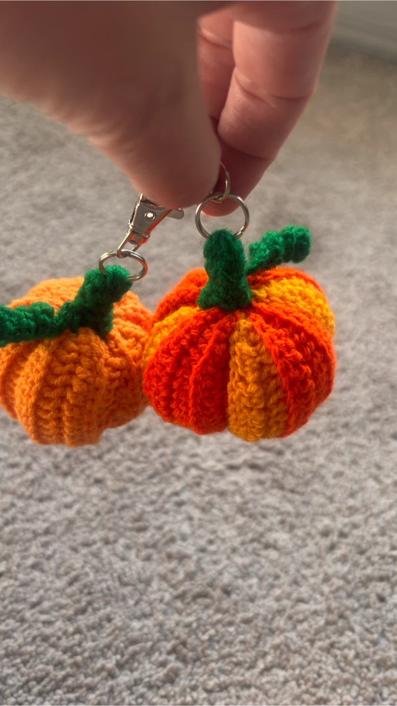 Handmade Crochet Pumpkin Keychains - photo 2