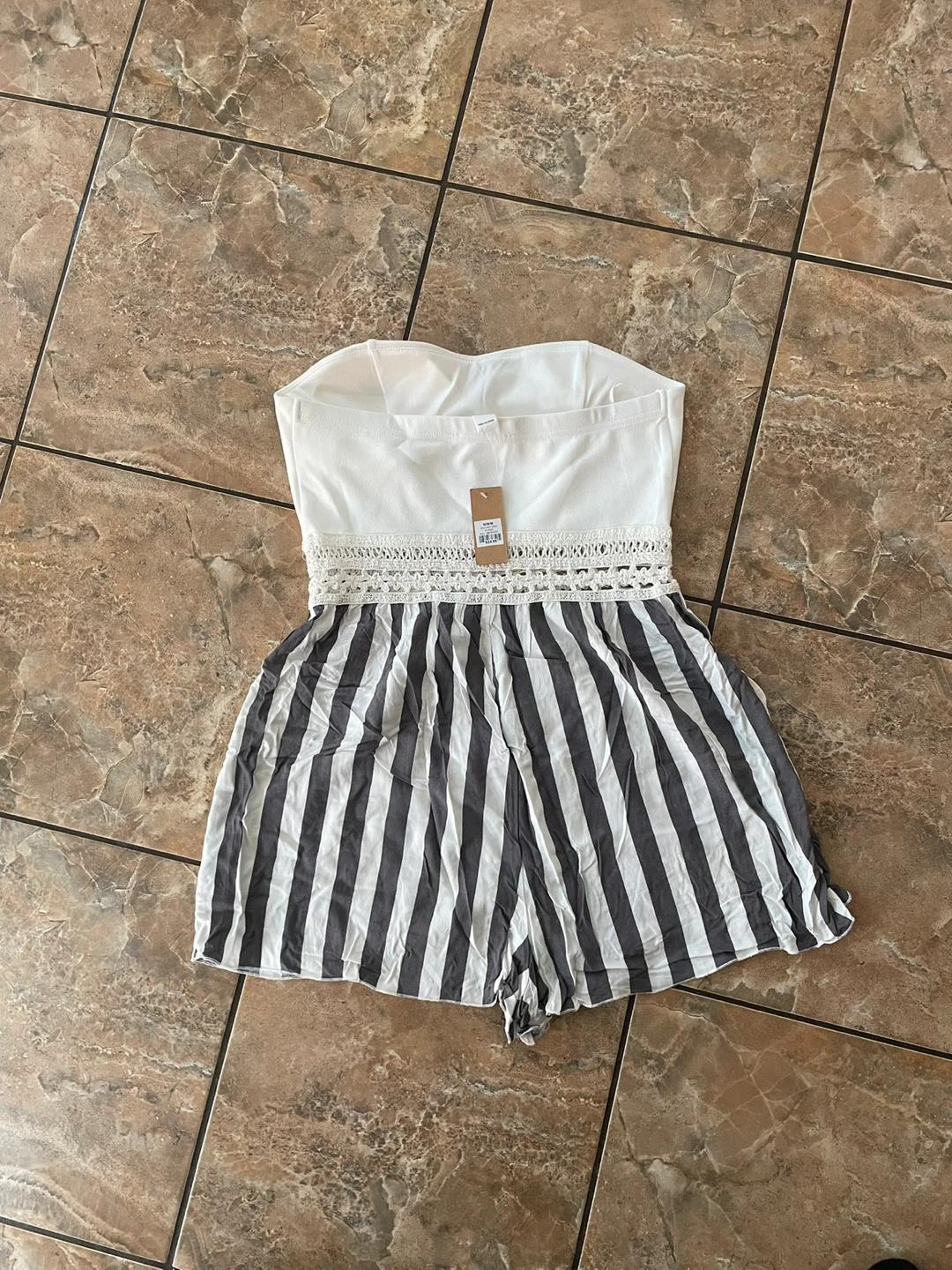 Streetwear Society Striped Strapless Romper - photo 2