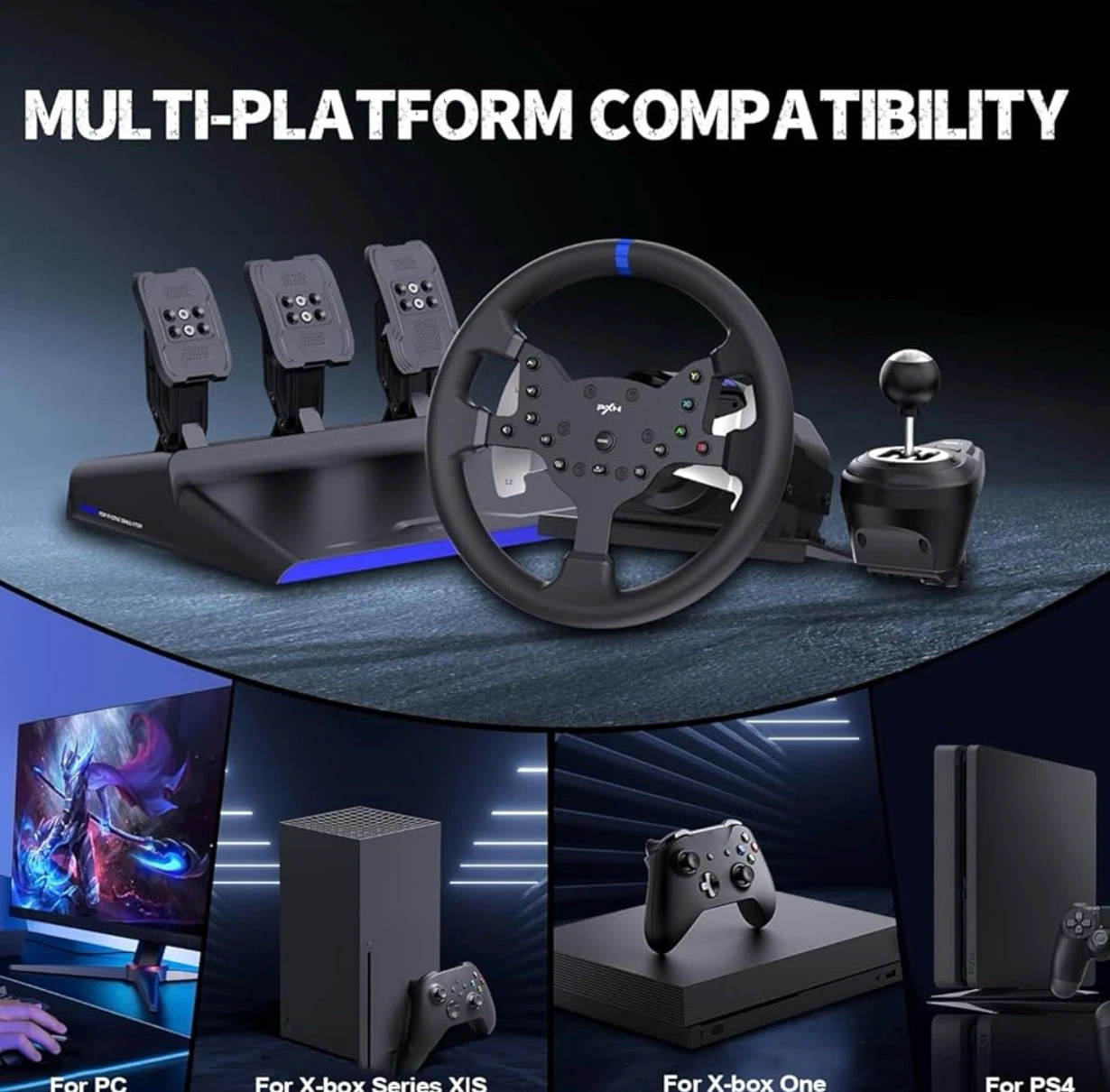 PXN V99 3.2Nm Force Feedback Gaming Steering Wheel - photo 4