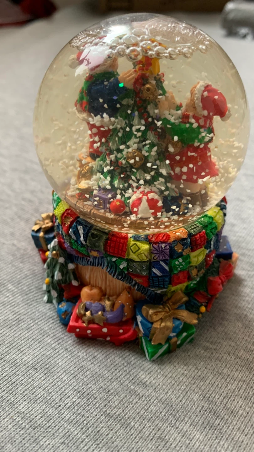 Christmas Themed Snow Globe - 3.75” High